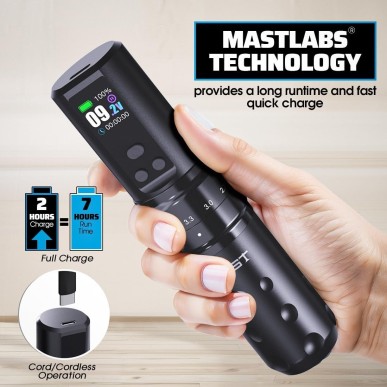 Mast Wireless Tattoo Pen Fold 2 Pro with 2 bateries